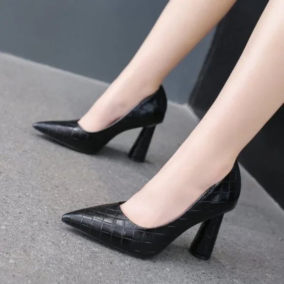 Women's Elegant round heel new pointed toe pumps - Picture 6 of 6